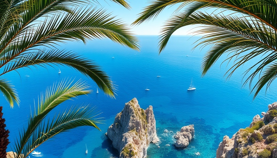 Breathtaking view of Capri coastline with sailboats, enhancing family dining experiences in Capri.
