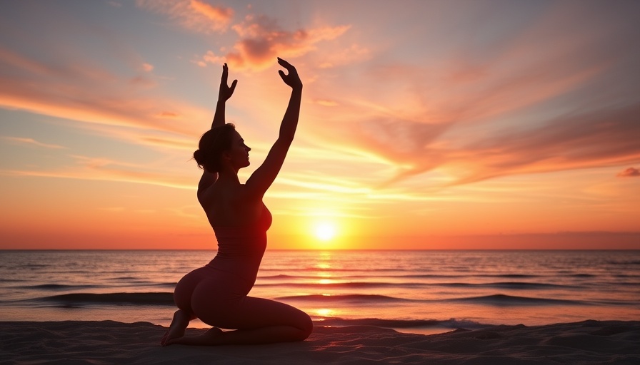 Woman practicing yoga at sunrise by the ocean, travel on a budget.