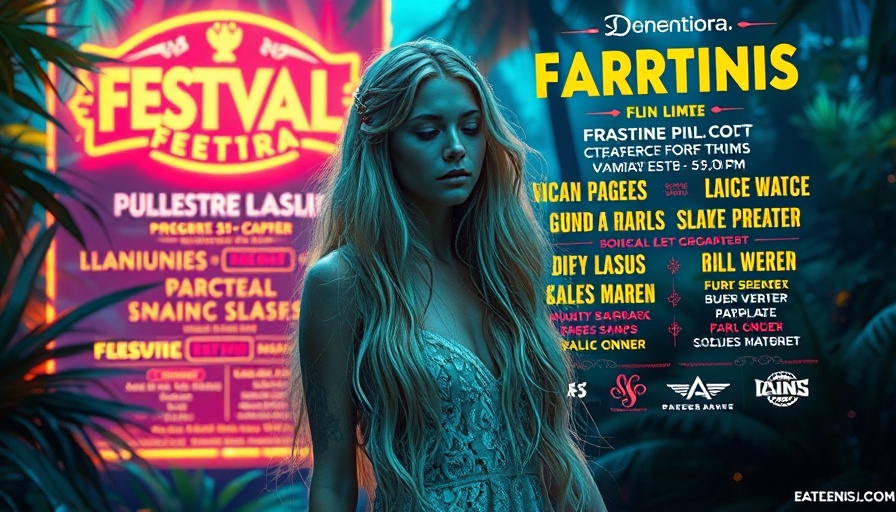 Colorful 'Decadence Arizona' festival poster showcasing cultural events today.