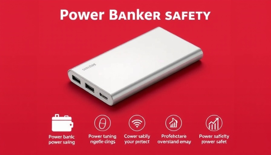 Emirates power bank regulations with safety warning graphic.
