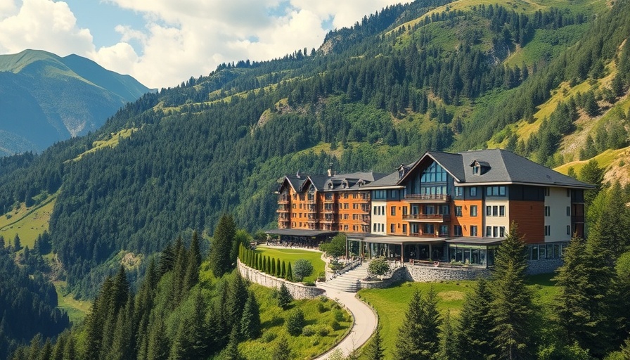 St. Regis Deer Valley resort nestled in green mountains during summer.