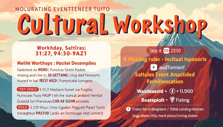 Colorful poster for cultural events today at Lake Perris.