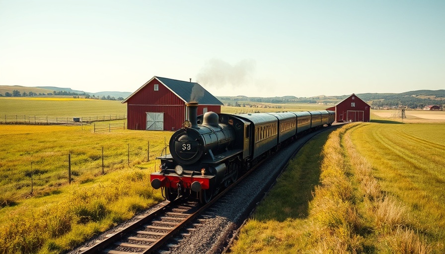 Gettysburg Excursion Train in picturesque countryside setting.