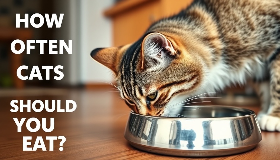 Tabby cat eating from bowl with text about feeding mistakes.