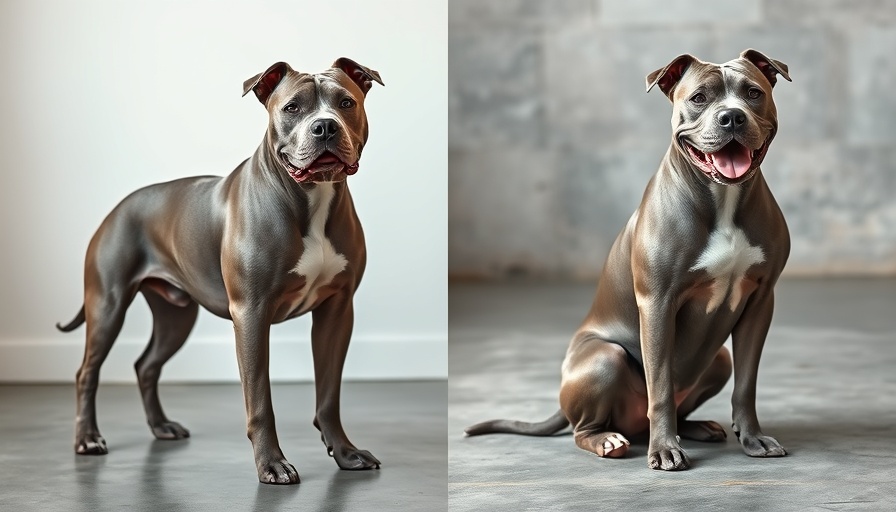 Gray pit bulls showcasing contrasting poses for shelter pets adoption awareness