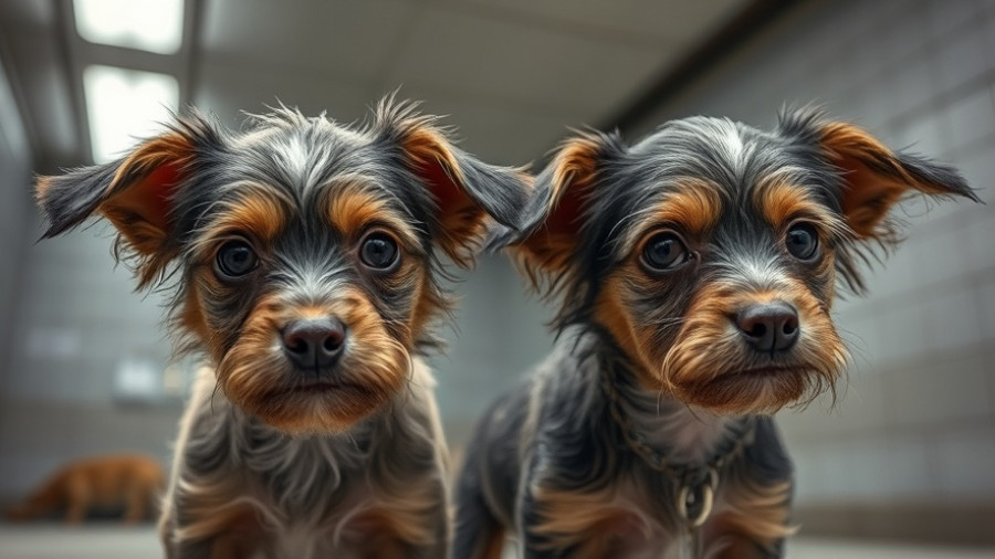 Neglected dogs in need of care before adoption glow-ups.