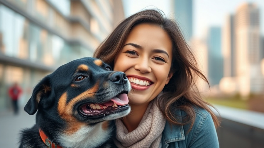 Young woman smiling as her dog licks her; Why does my dog lick me?