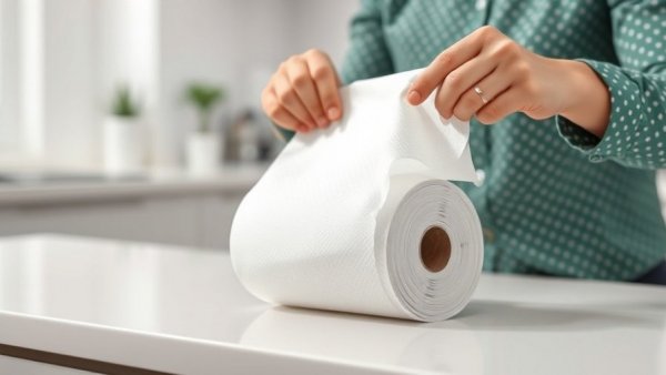 Person using paper towel in a kitchen setting, neutral tones.