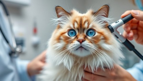 Cat being examined by a vet for autoimmune disease.
