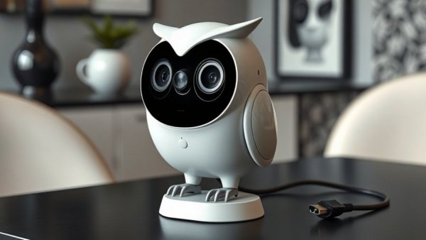 Smart litter box camera for cat health monitoring on table