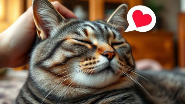 Relaxed cat enjoying scratches, feeling better than just petting.