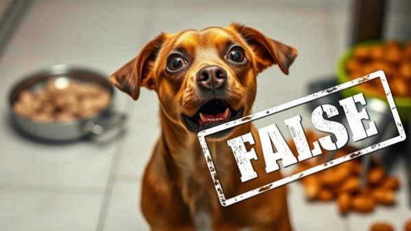 Graphic debunking heavy metals in dog food with shocked dog.