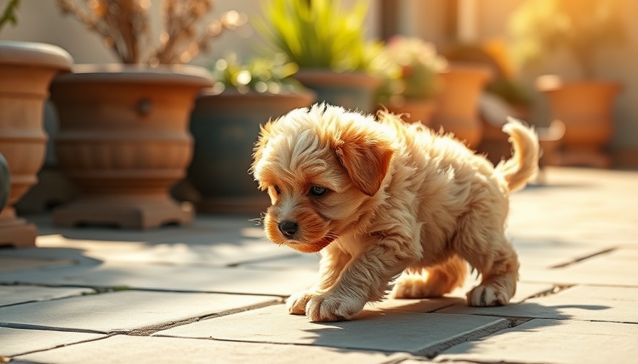 Adorable puppy playing outdoors for first-time puppy owners tips.