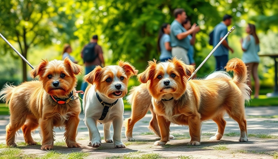 Dogs interacting on leashes, emphasizing ways to socialize your dog.