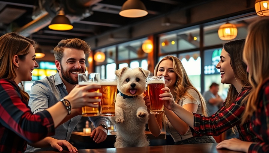 Friends enjoying at dog-friendly restaurant in Houston.
