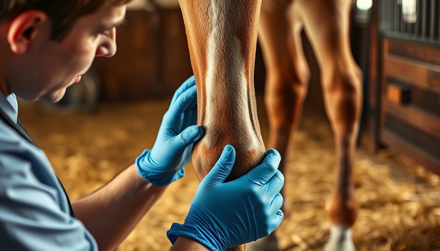 Veterinarian examining horse joint for injections, focus on care.