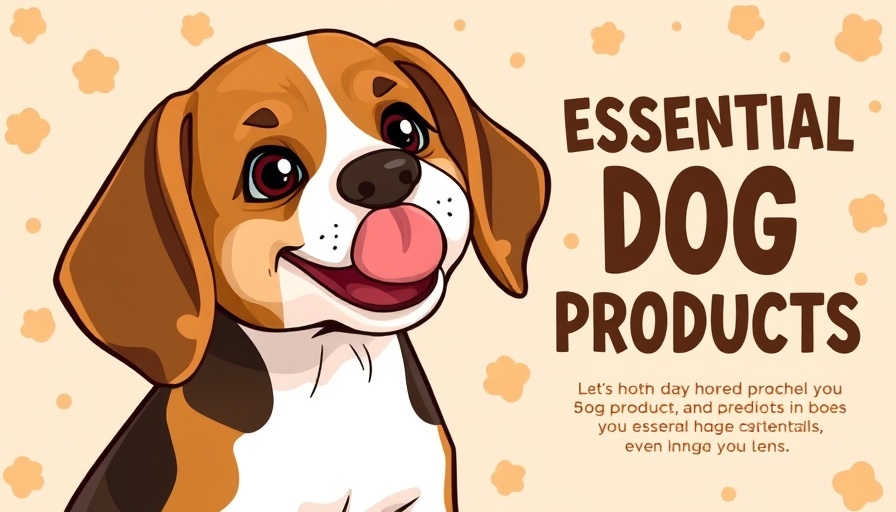 Top 5 must-have dog products for new dog parents, featuring a playful beagle.