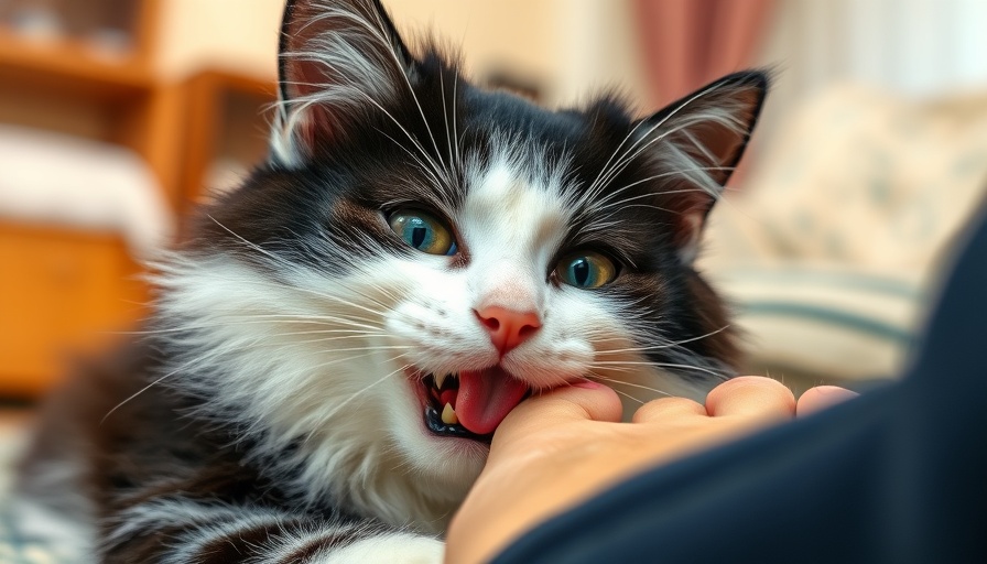 Fluffy cat licking foot, what your cat's licks really mean, curious expression.