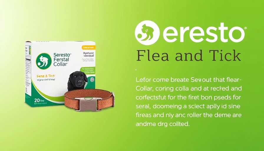 Seresto Flea and Tick Collar for Dogs promotional graphic.