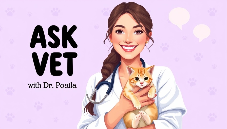 Female vet discussing cat behavior issues while holding a kitten.
