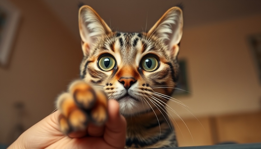 Wide-eyed tabby cat showing affection, a sign your cat has marked you as special.