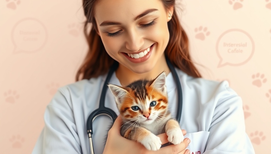 Veterinarian holding a kitten discussing senior cat health incontinence.