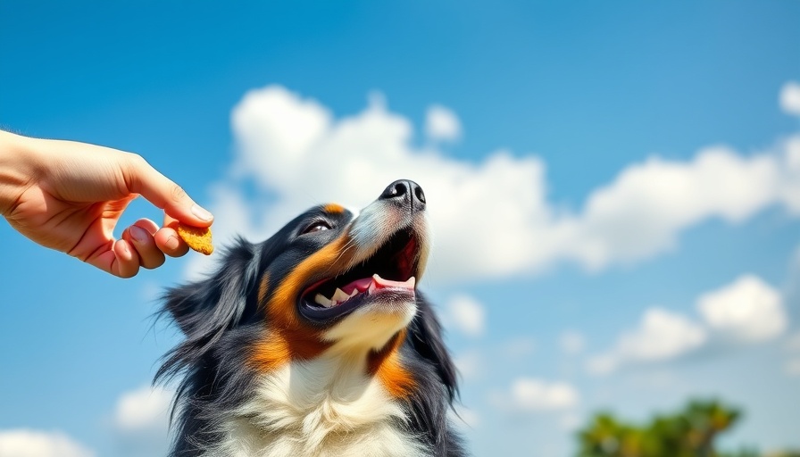 Joyful Bernese Mountain Dog receiving treat outdoors, Nutrition for Dog Skin Health.