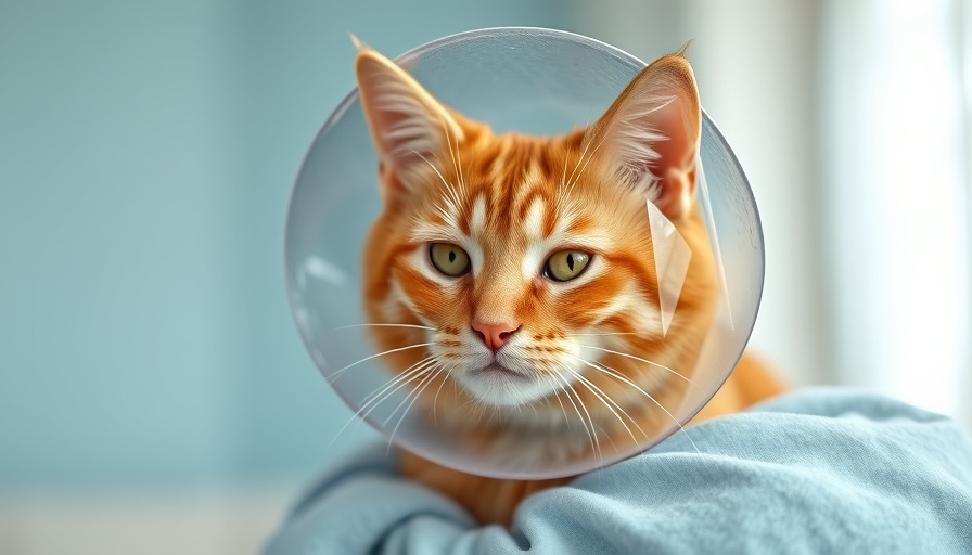 Ginger cat with cone, illustrating cat spay benefits and costs.