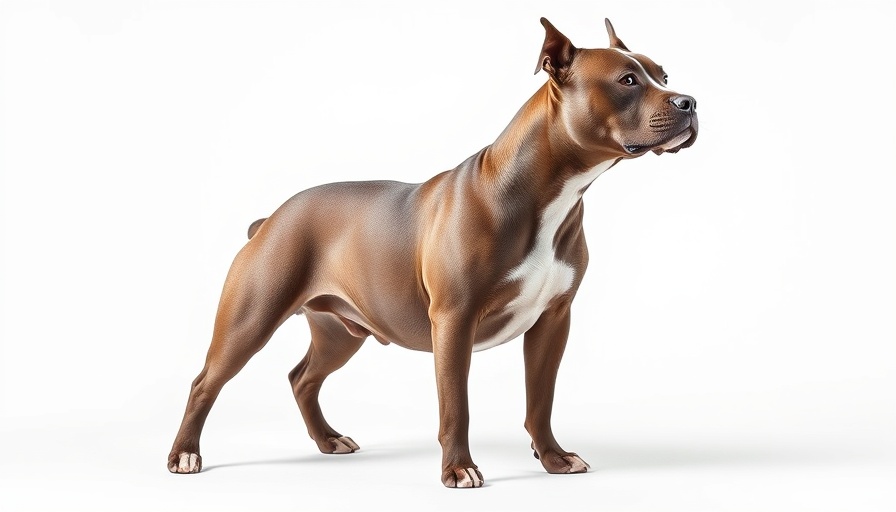 Owning a Pit Bull in a serene and poised pose.