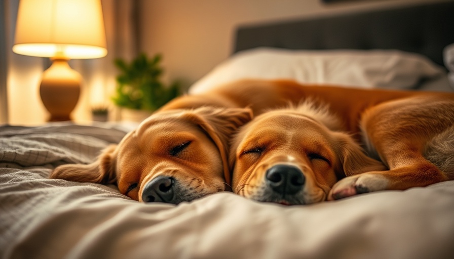 Peaceful dog sleeping by a lamp at night.