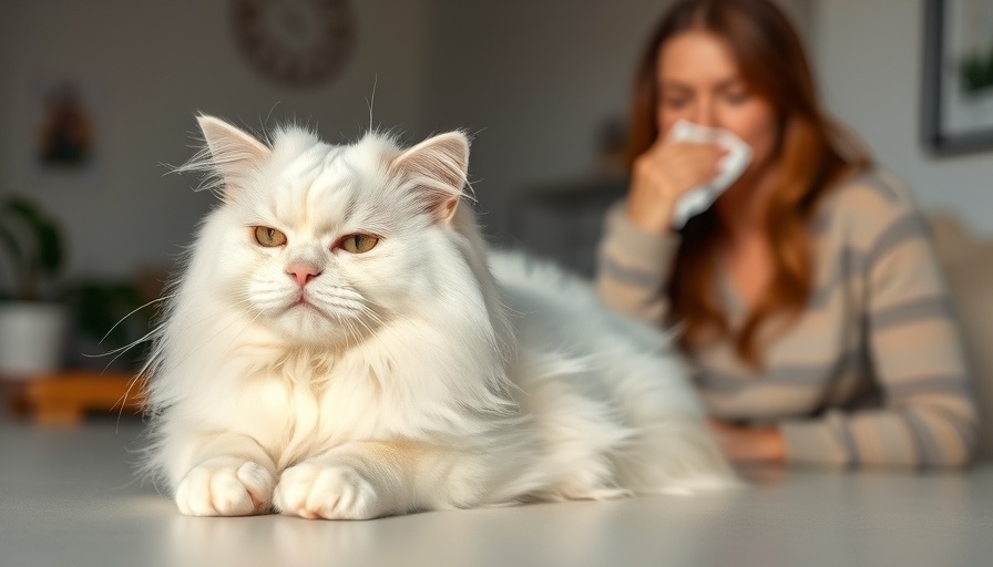 Cat-to-Human Diseases: Woman sneezing near calm white cat.