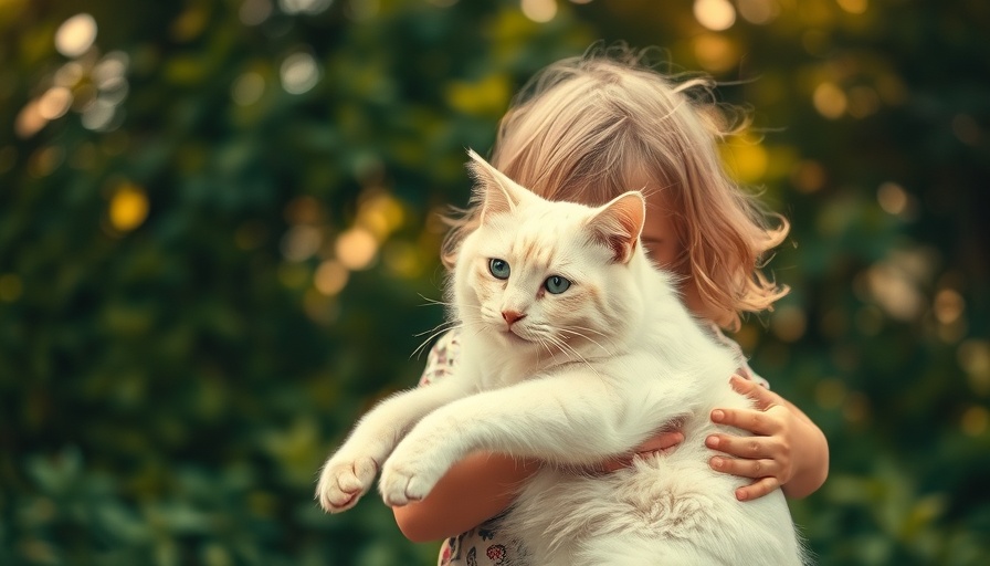 Child holding cat in vintage photo, evoking pets' emotional journey.