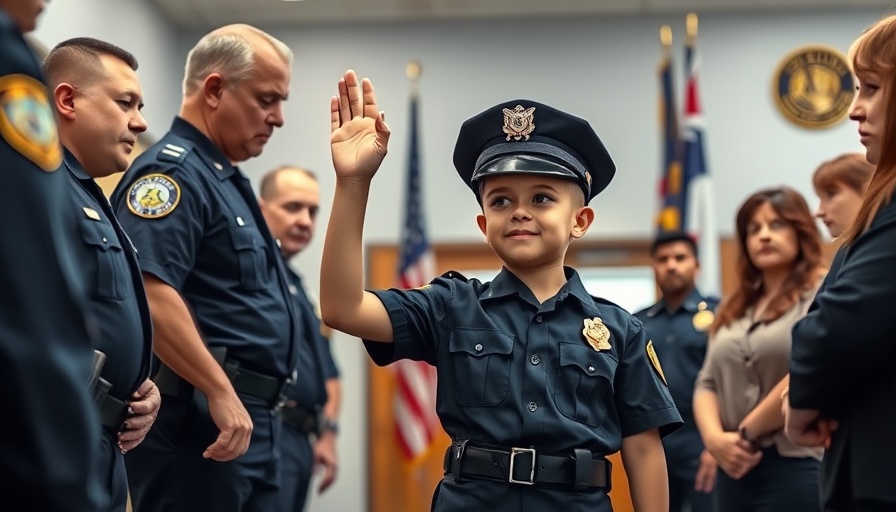 Coral Springs Honorary Police Officer swearing-in ceremony with family.