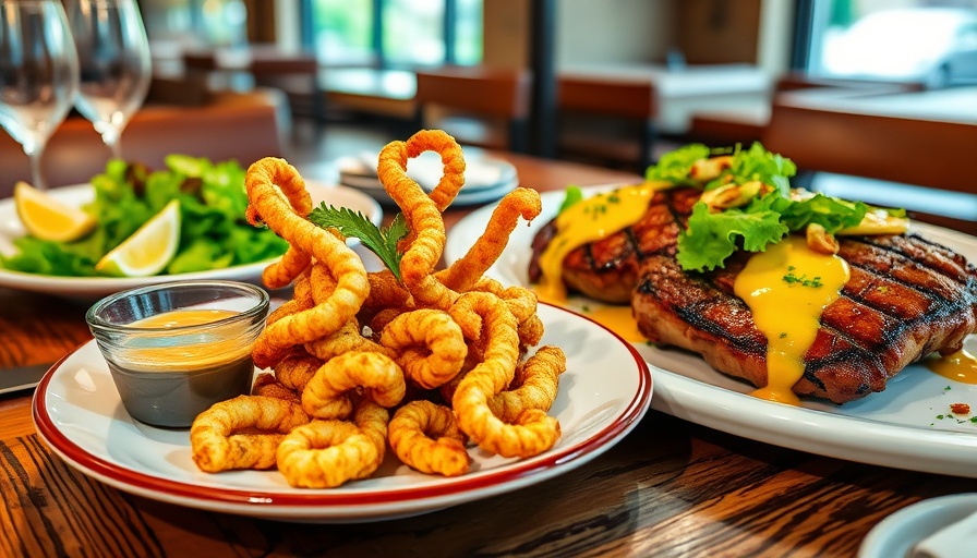 Dine Out Hollywood: Gourmet meal with fried calamari and steak.