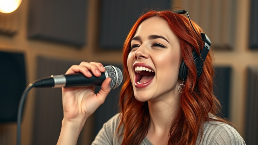 Vella singer performing passionately in studio, new album recording.