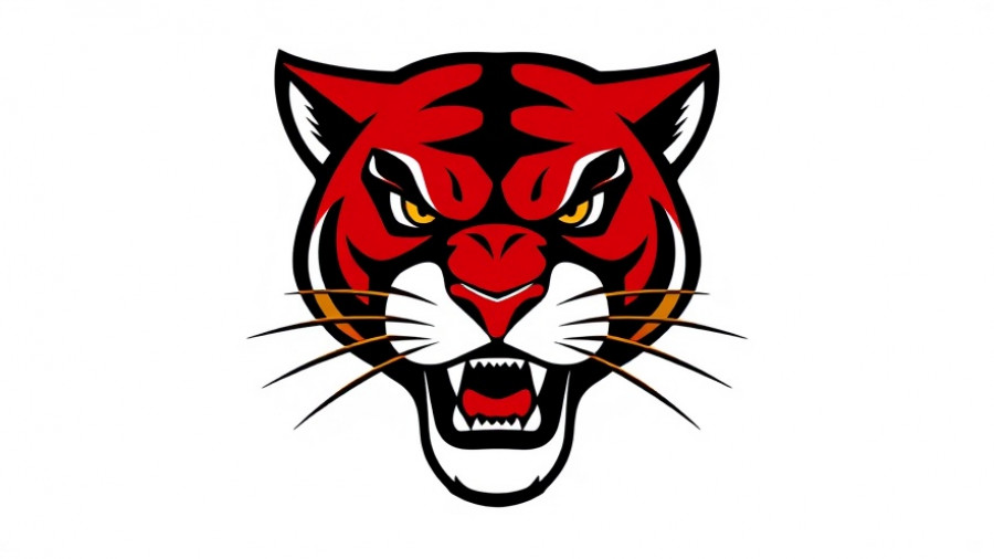 Bold sports team logo with a fierce panther design.