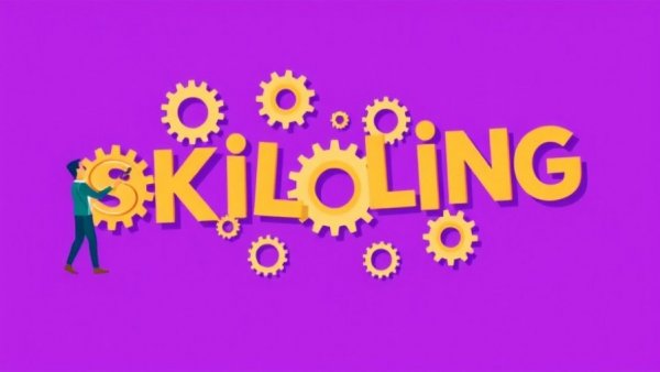 Graphic illustrating 'SKILLING' in gears, highlighting manufacturing talent gap.