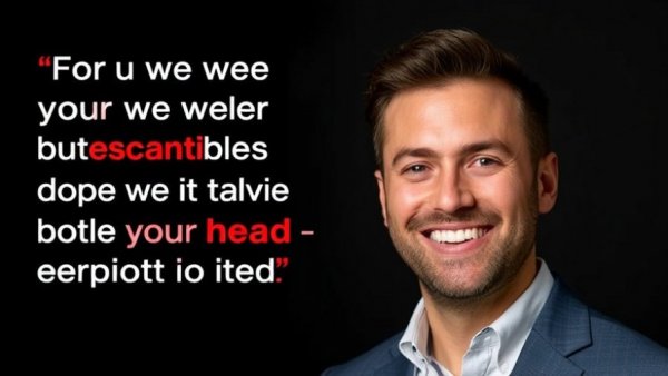 Inspirational business quote with male professional portrait.