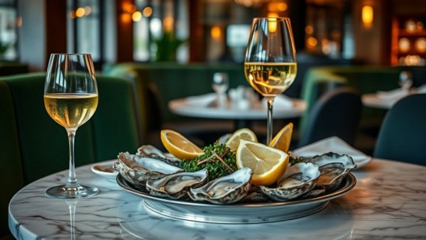 Elegant seafood setting in a romantic Miami restaurant.