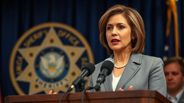 Press conference on Cold Case Identification with DNA Technology with official backdrop.