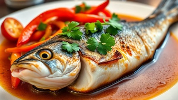 Gourmet fish dish at The Katherine Fort Lauderdale, featuring crispy skin and fresh cilantro.
