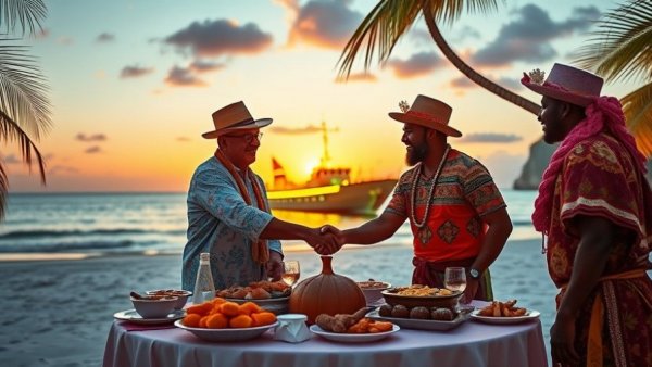 Miami Comedy Thanksgiving Events outdoor celebration at sunset.