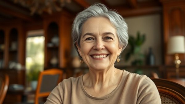 Middle-aged woman indoors discussing personal trainer refund process.