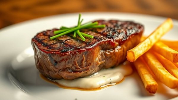 Gourmet steak and fries dish at a top restaurant in Jacksonville, 2025.