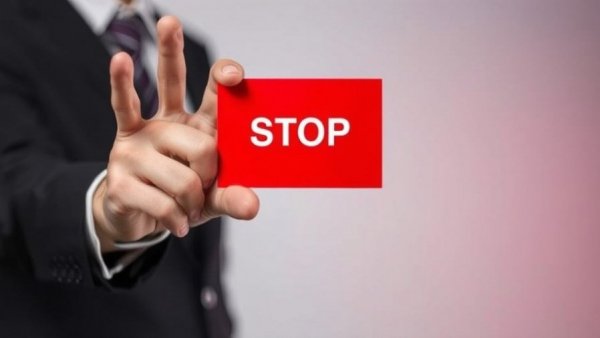 Concept art of rejecting worst customers with a red card.