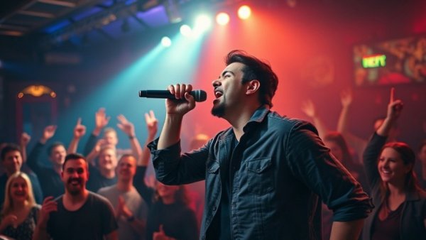 Energetic performer captivating audience at LIV Nightclub