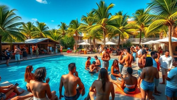 Sagamore South Beach Art Week Brunch at a poolside gathering.