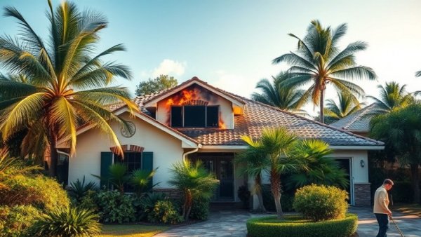 Aerial view of South Miami-Dade house fire incident aftermath.