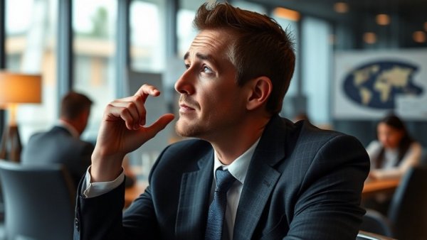 Intelligent leadership model with a businessman in focus, emphasizing influential business leaders driving global impact.