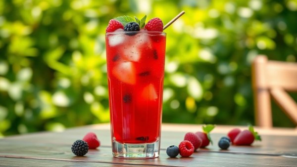 Vibrant cocktail at best cocktail bars in Miami, lush setting.